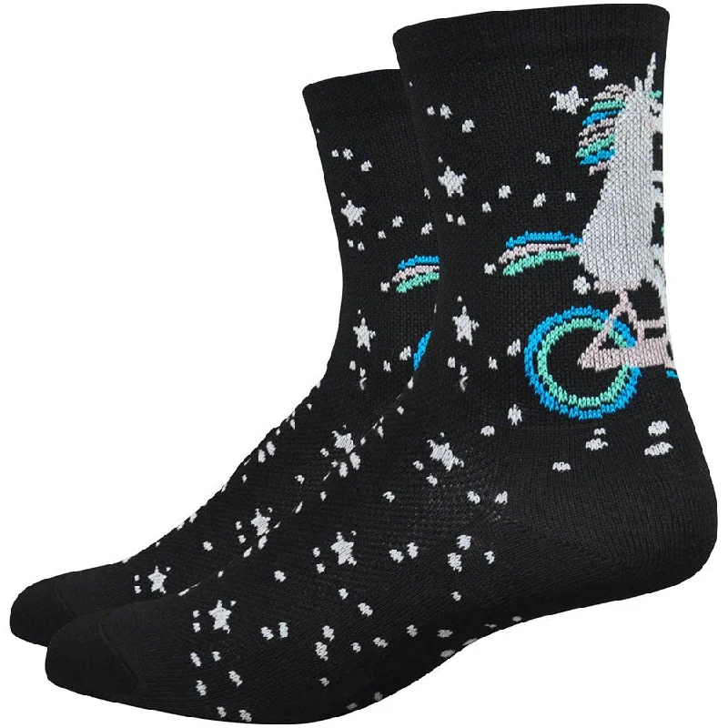 bicycle shoe optimization-Aireator Unicorn Women's Bike Socks - Black