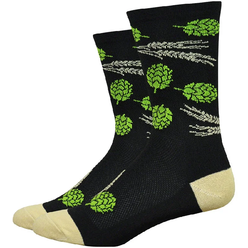 bicycle tire tensile-Aireator Hops and Barley Bike Socks - Black