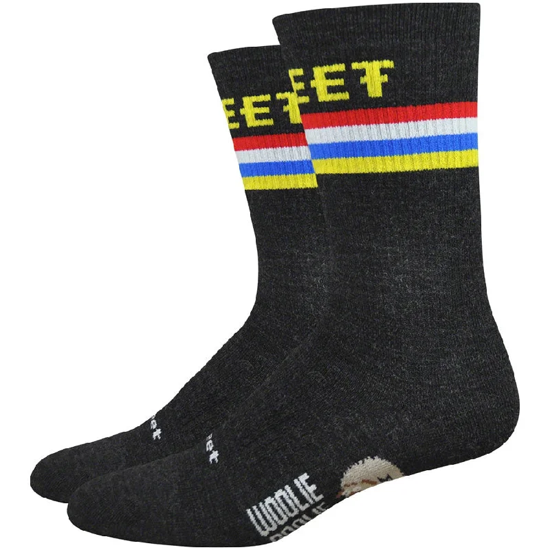 bicycle paint calibration-Woolie Boolie DeFeet Podium Bike Socks - Black/Yellow