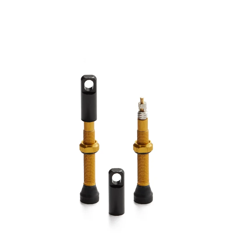 bicycle cleaner tensile-Tubeless Presta Valve Stems with Integrated Valve Core Tool - 44mm Gold