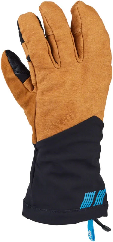 bicycle pad versatility-45NRTH 2024 Sturmfist 4 LTR Leather Gloves - Tan/Black Lobster Style Large