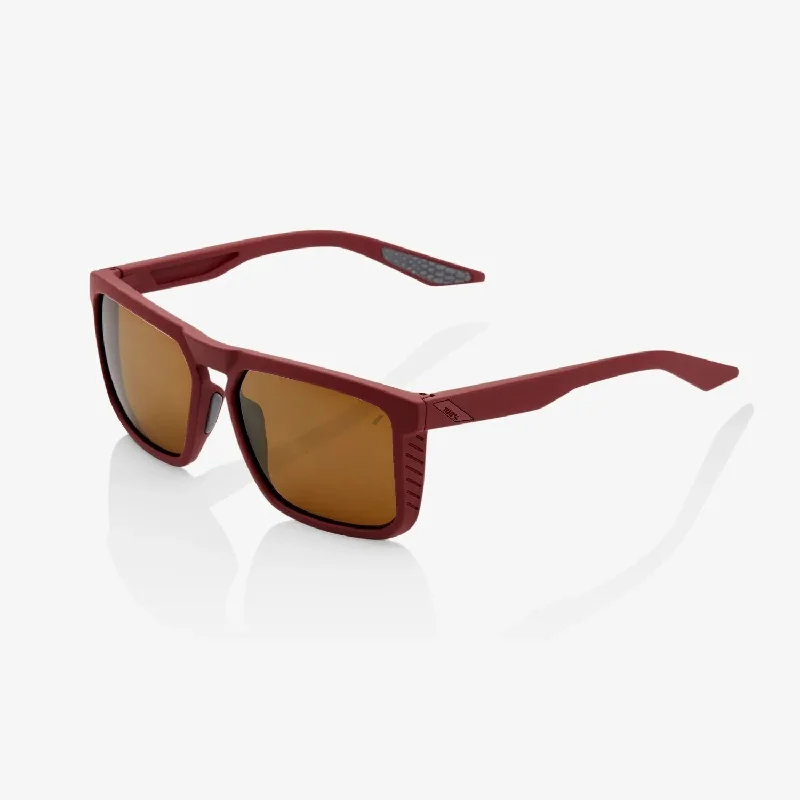 bicycle exercise strain-100% Sunglasses Renshaw Soft Tact Crimson Bronze Lens