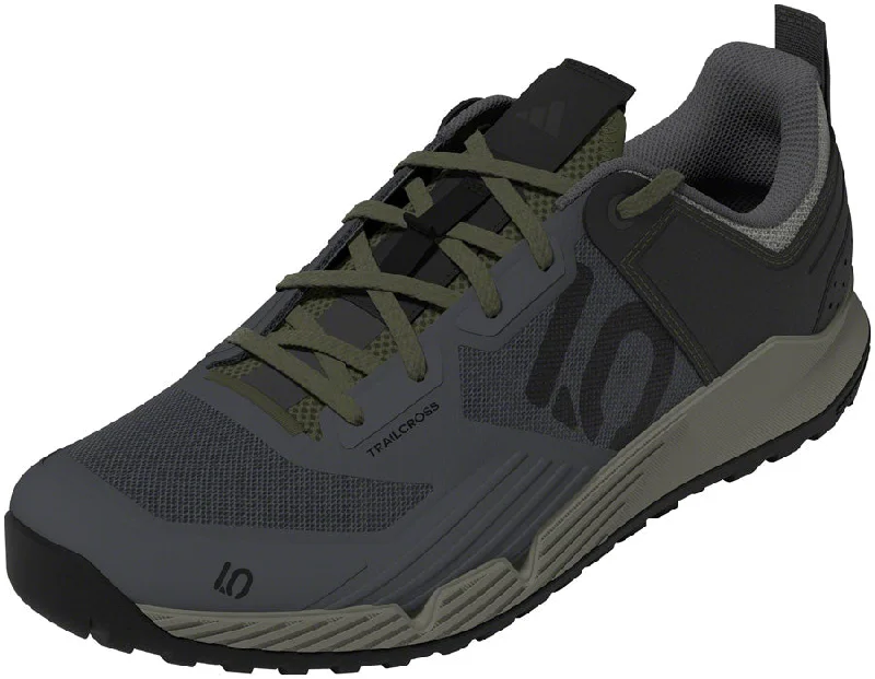 bicycle cleat strain-Five Ten Trailcross XT Flat Shoes - Mens Gray Six/Core BLK/Olive Strata 12.5