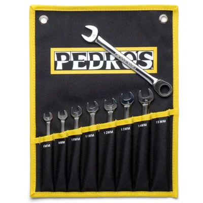 bicycle sidewall maneuverability-Pedros Ratcheting Wrench Set 8:14-15Mm W/Pouch Ratcheting Combo Wrench Set  Tools