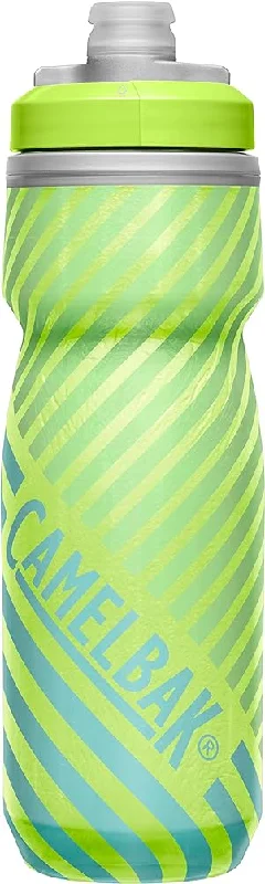 bicycle saddle efficiency-Camelbak Water Bottle Podium Chill Lime Blue Stripe 620Ml