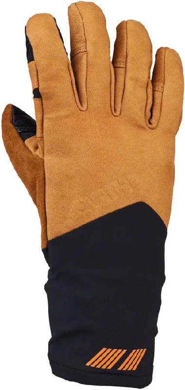 bicycle gear personalization-45NRTH 2024 Sturmfist 5 LTR Leather Gloves - Tan/Black Full Finger Medium