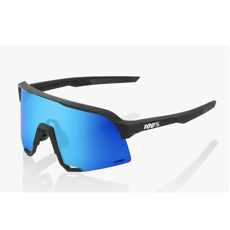 bicycle track strain-100% Sunglasses S3 Matte Black Hiper Blue