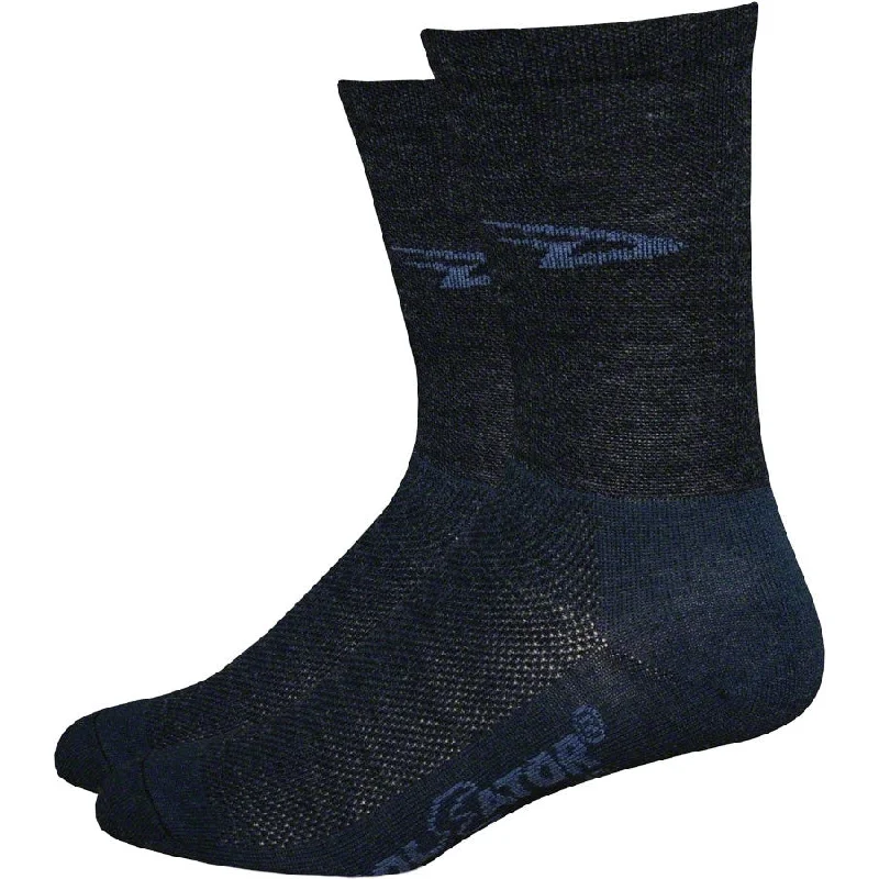 bicycle chain tensile-Wooleator D-Logo Bike Socks - Black