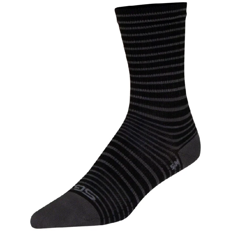 bicycle rotor compression-SGX Black Stripes Bike Socks - Black