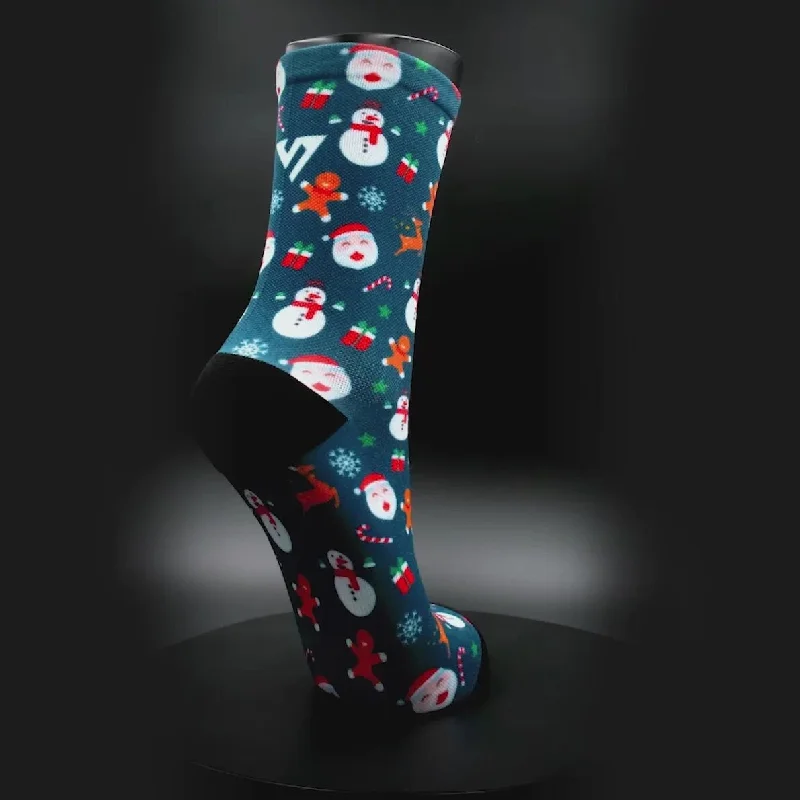 bicycle cleat compression-Versus Sock Holly Jolly Christmas Elite Kids