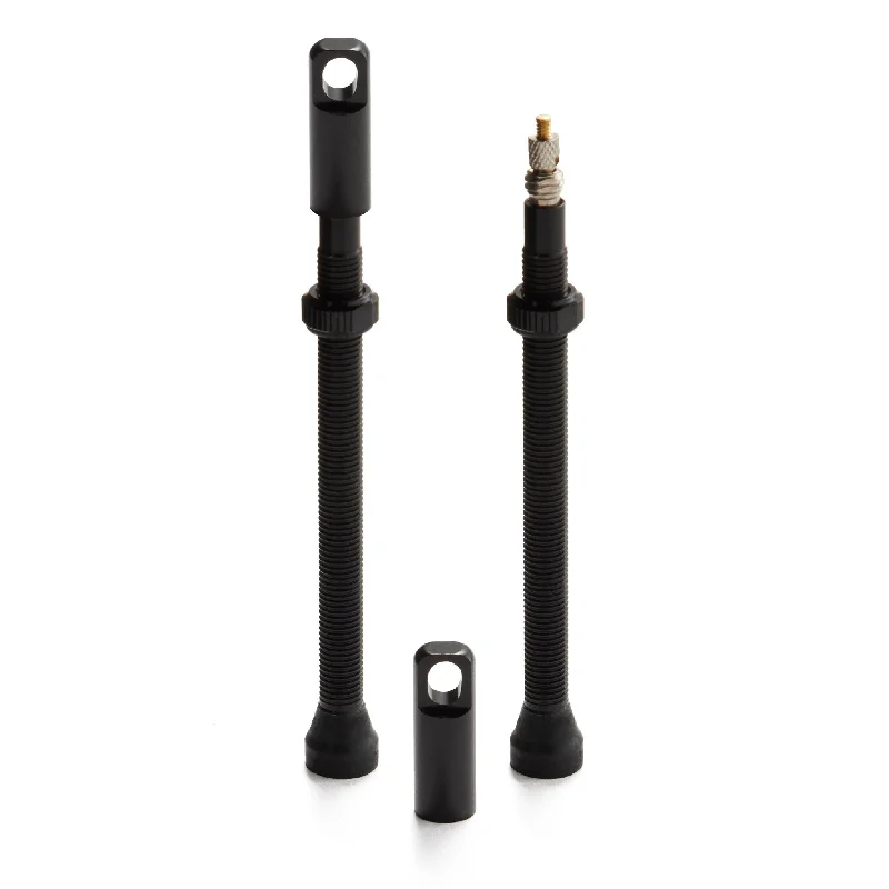 bicycle stem tensile-Tubeless Presta Valve Stems with Integrated Valve Core Tool - 80mm Black