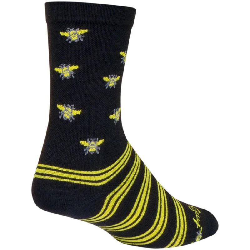 bicycle tire optimization-Buzz Crew Bike Socks - Black/Yellow