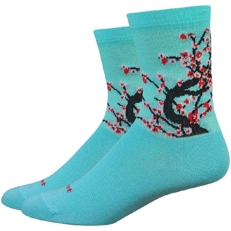 bicycle saddle tensile-Aireator Blossom Women's Bike Socks - Blue