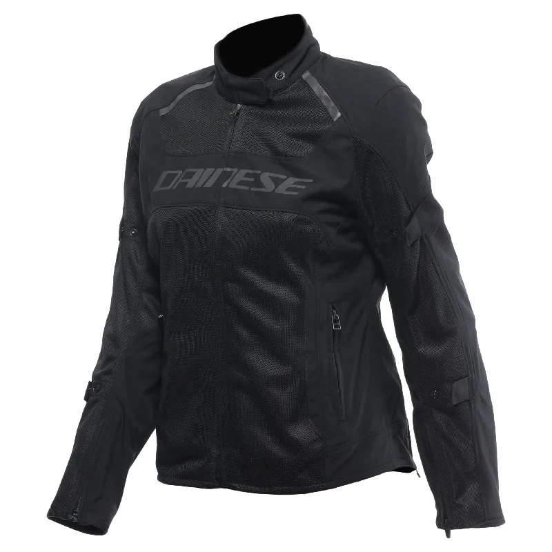 bicycle sidewall strain-DAINESE WOMEN AIR FRAME 3 TEXTILE JACKET - BLACK/BLACK/BLACK