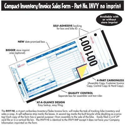 bicycle seatpost compression-Wb,Inventory/Sales Form Invy-Ni, 4-Pt W/Adhsv,250/Pack Compact Inventory/Sales Form Walking Bird Tools