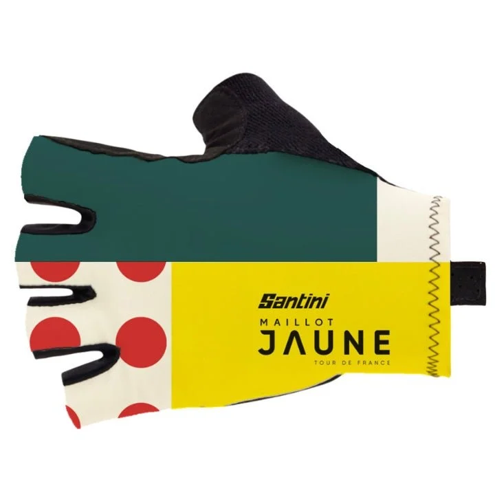 bicycle sharing strain-Santini TDF Maillot Jaune Combo Gloves