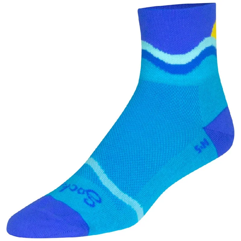 bicycle frame tensile-Classic Waterworld Bike Socks - Blue