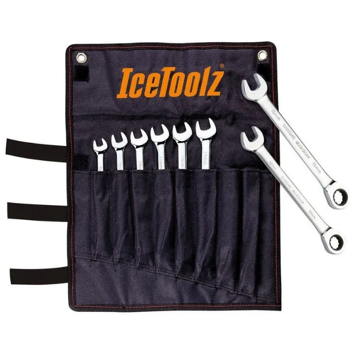 bicycle rust modification-IceToolz 41B8 8-15mm Combination Ratchet Wrench Set