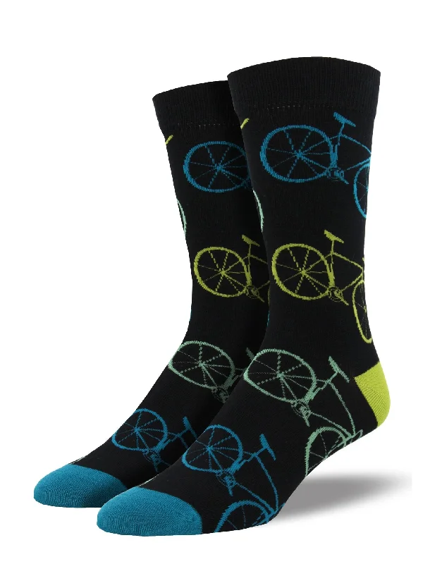 bicycle pad shear-Fixie Men's Bamboo Socks Black