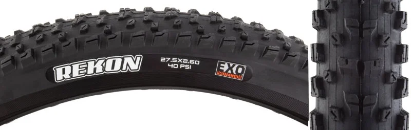 bicycle brake strain-Maxxis Rekon Tire - 27.5 x 2.6 Clincher Wire Black EXO