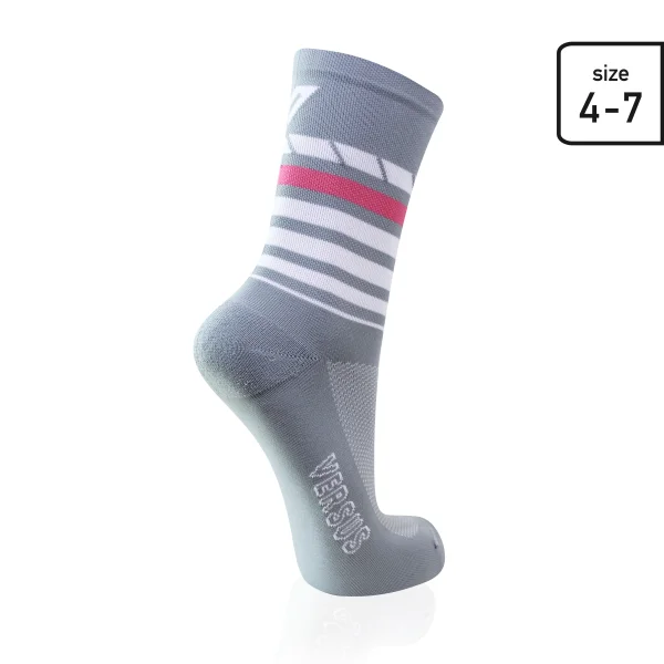 bicycle frame load-Versus Thin Cycling Socks Grey Pink White