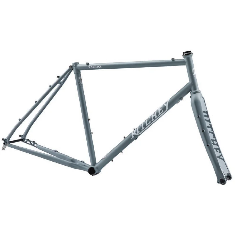 bicycle paint reliability-Ritchey Outback Frameset - 700c/650b Steel Granite and Snow X-Small