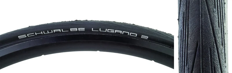 bicycle pad shear-Schwalbe Lugano II Tire 700x32C Wire Clincher Silica K-Guard 50TPI Black