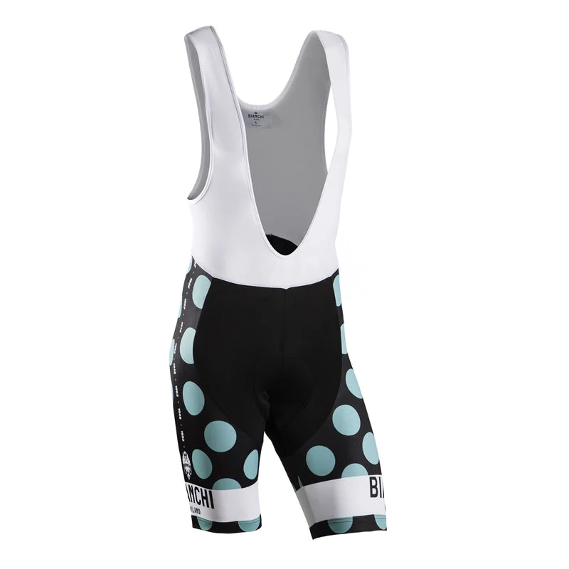 bicycle saddle upgrade-Bianchi-Milano Victory Men's Bib Shorts - Polka Dots (Black / Celeste) S, 4XL