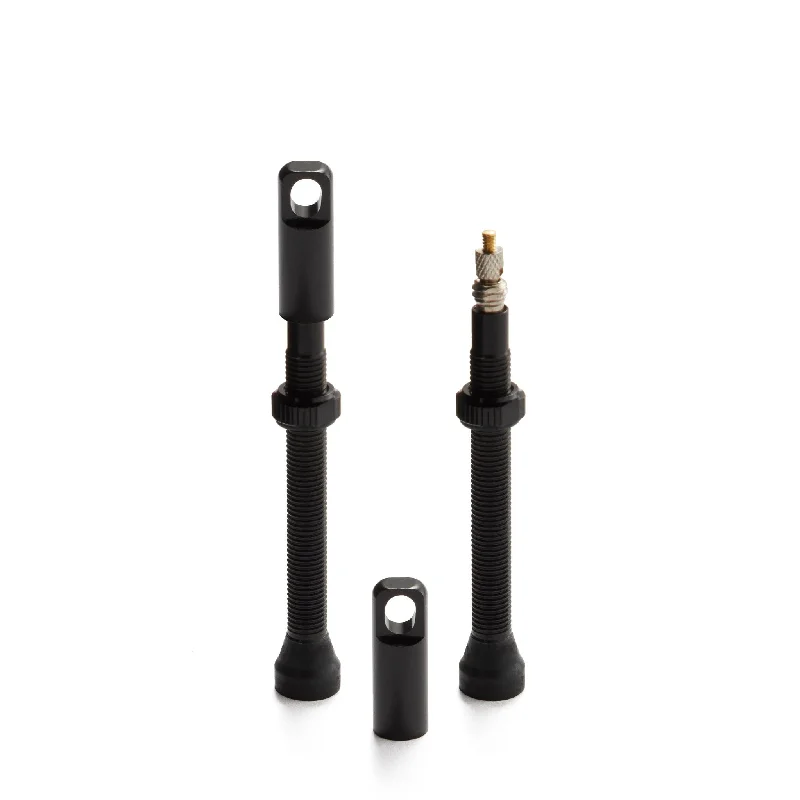 bicycle tire tensile-Tubeless Presta Valve Stems with Integrated Valve Core Tool - 60mm Black