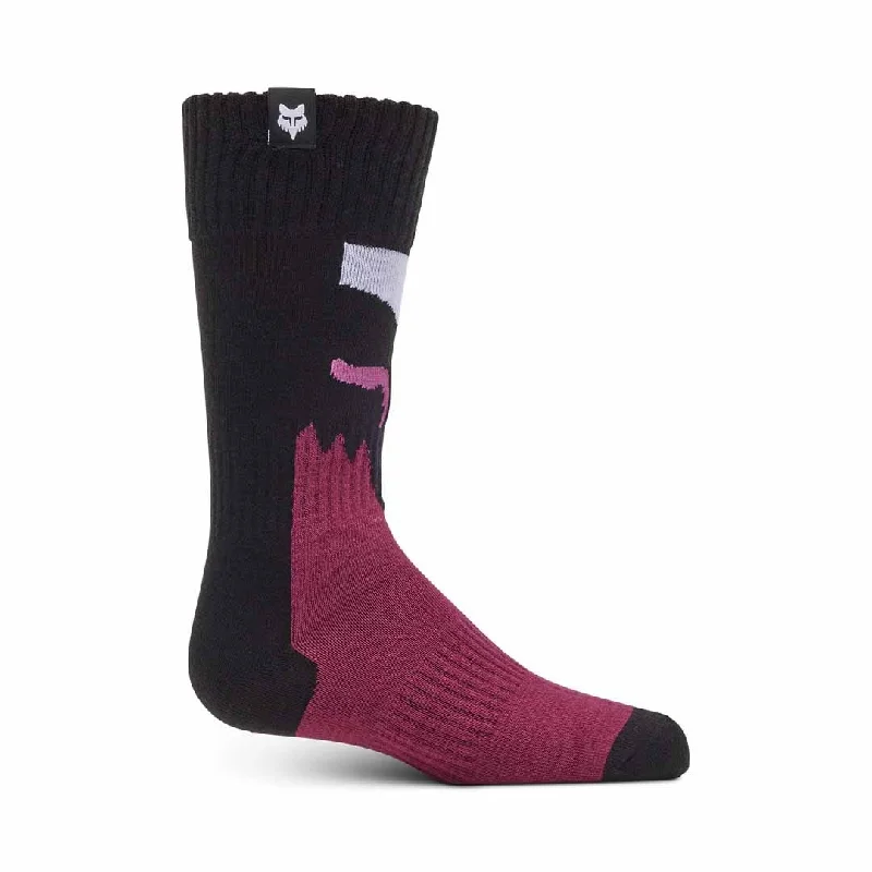 bicycle valve endurance-FOX 2024 YOUTH GIRLS 180 FLORA SOCKS - BLACK/PINK