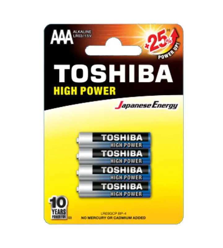 bicycle tire efficiency-Toshiba Battery Alkaline 1.5V AAA LR3 4 Per Card