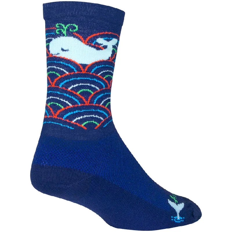 bicycle handlebar compression-Crew Oh Whale Bike Socks - Blue