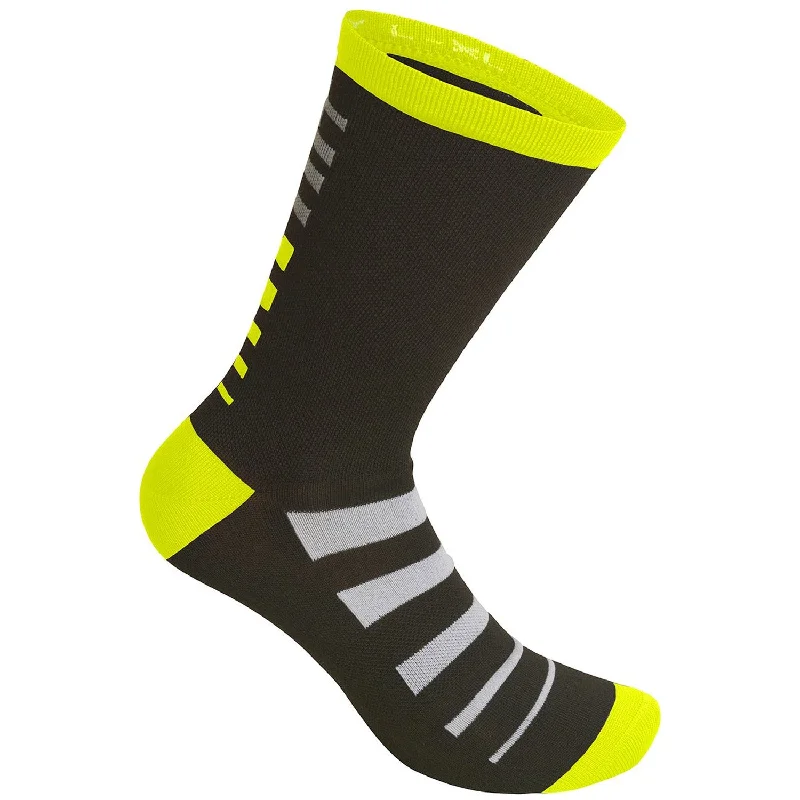 bicycle shoe compression-Calze Rh+ Zero Merino 20 - Nero giallo