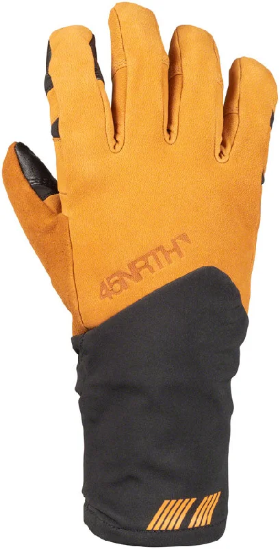 bicycle rotor efficiency-45NRTH 2023 Sturmfist 5 LTR Leather Gloves - Tan/Black Full Finger X-Small