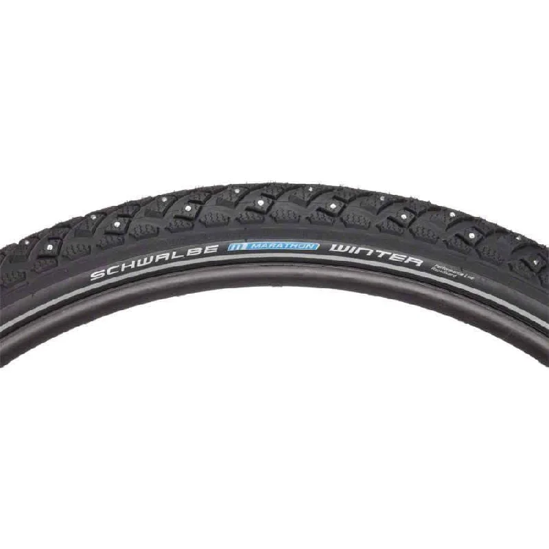 bicycle saddle durability-Marathon Winter Bike Tire: 29 x 2.00", Performance Line, Winter Compound, RaceGuard, 208 Steel Studs, Black/Reflect