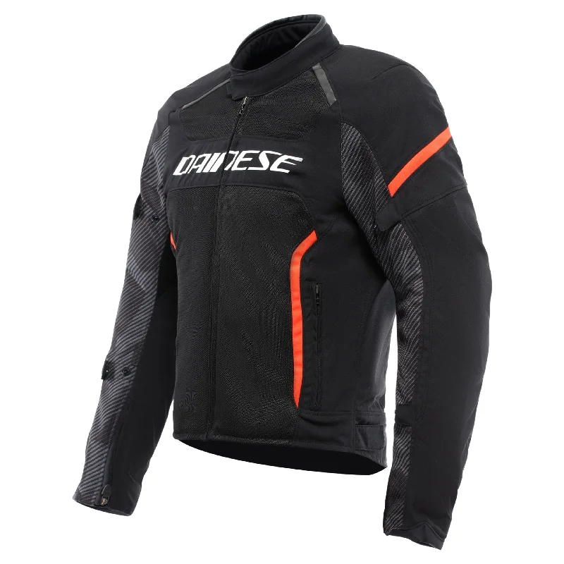 bicycle touring strain-DAINESE AIR FRAME 3 TEXTILE JACKET - BLACK/BLACK/RED FLUO