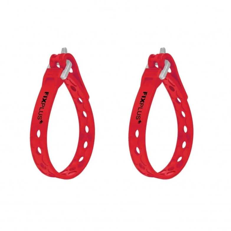 bicycle pad compression-Coppia di cinghie Fixplus 23 cm - Rosso