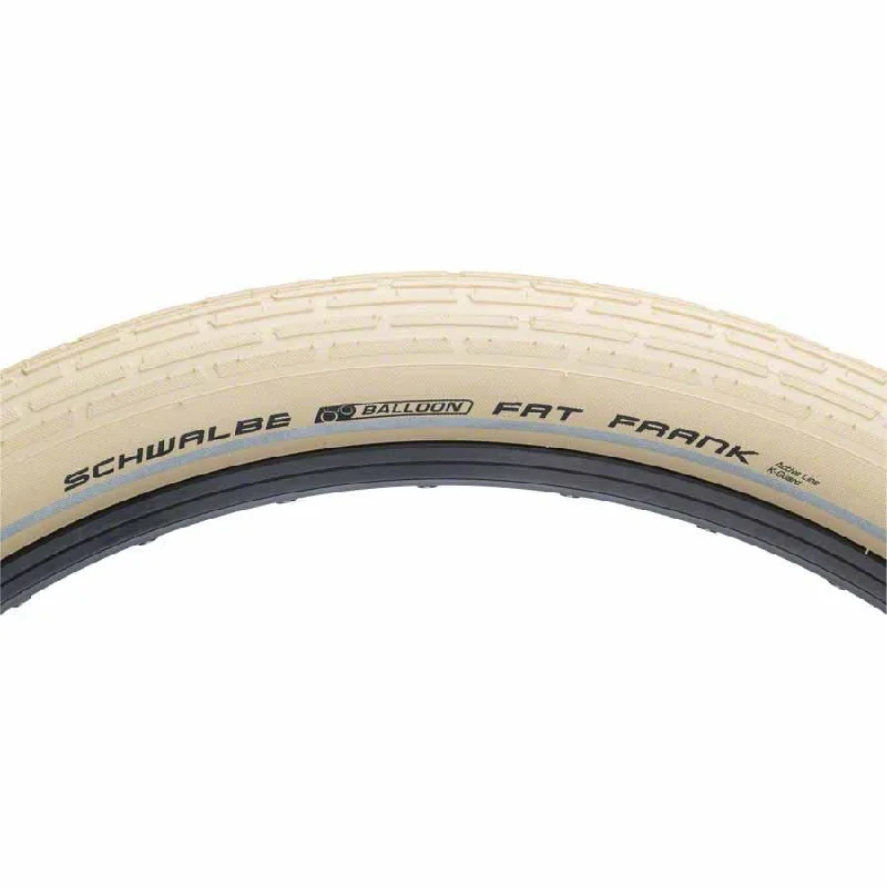 bicycle paint performance-Fat Frank Bike Tire: 26 x 2.35", Wire Bead, Active Line, Basic Compound, K-Guard, Creme/Reflect