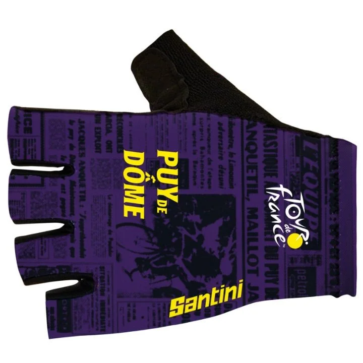 bicycle knee strain-Santini TDF Puy De Dome Gloves